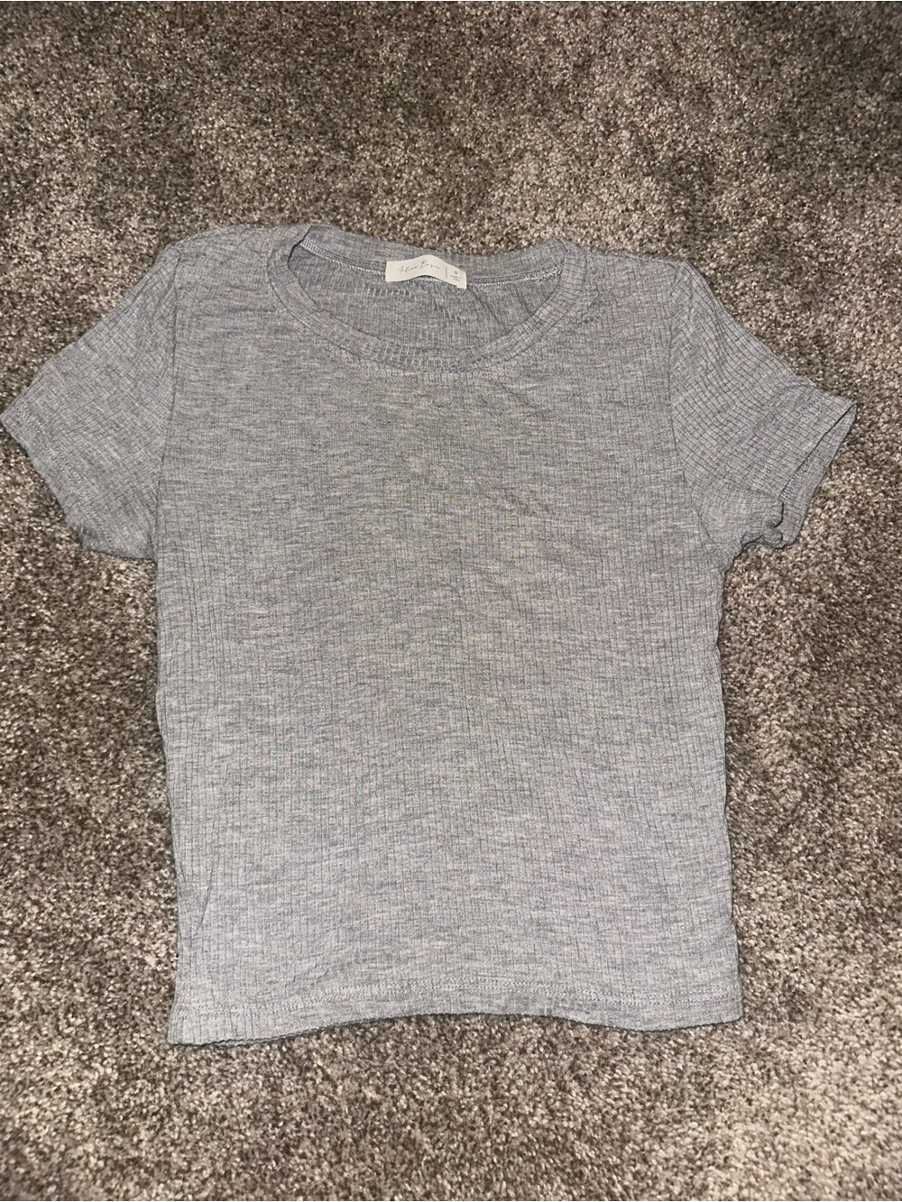 Active Basic Ribbed Short Sleeve Tee - Light Gray - Picture 3 of 5
